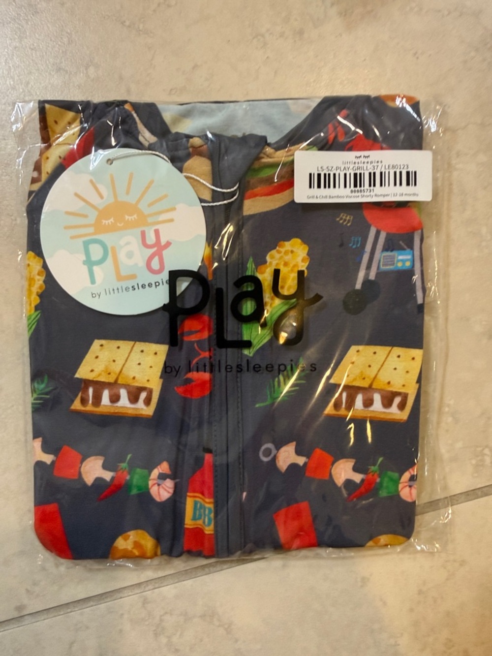 Play by Little Sleepies Grill & Chill Shorty Romper 12-18 months